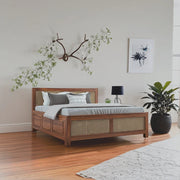 Orion Sheesham Wood King Bed Honey Finish