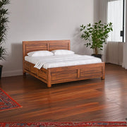 Hudson Sheesham Wood King Bed Honey Finish