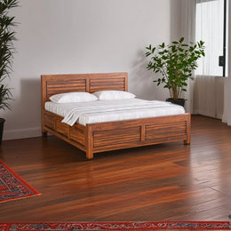 Hudson Sheesham Wood King Bed Honey Finish