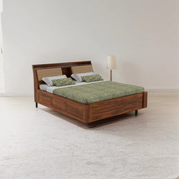 Arden Sheesham Wood King Bed Honey Oak Finish